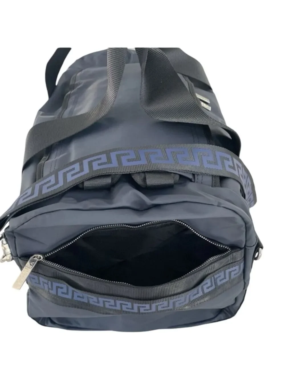 Versace Duffle dark blue Backpack faux gym Weekender travel Bag Par-fume